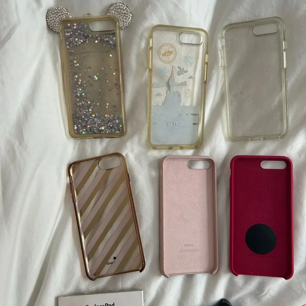 Lot of 9 iPhone 8 Plus or iPhone 7 Plus cases, 1 holster, 2 screen protectors